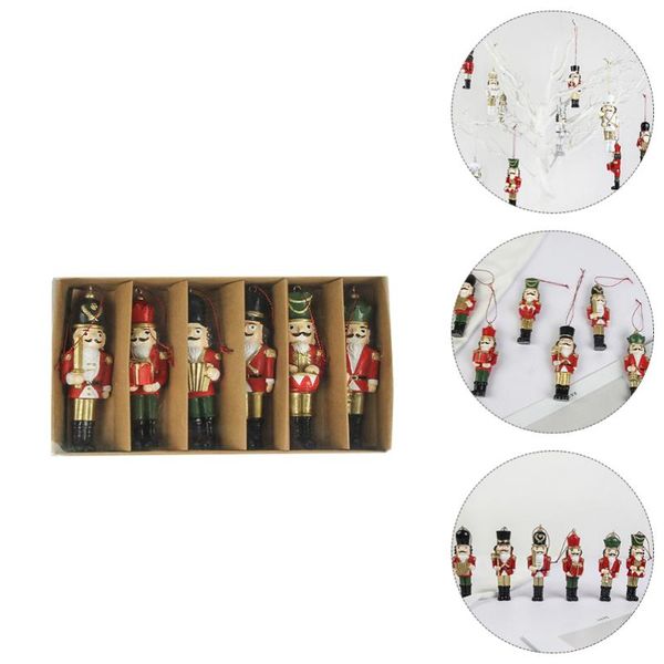 

christmas decorations 6pcs hanging pendant decorative nutcracker ornaments puppet scene decors