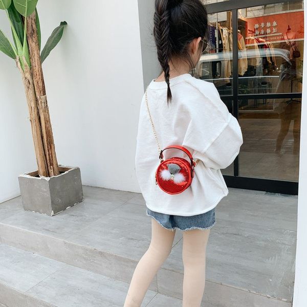 

pu childrens shoulder bags baby girls handbag fashion kids crossbody bags sequins messenger bag for girls coin purse cute totes