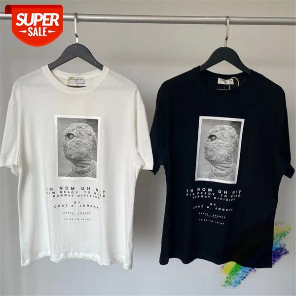

2021ss ih nom uh nit relaxed mask t shirt men women 1:1 summer style digital printing loose tees t-shirts #vj1x, White;black