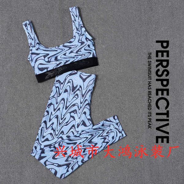 

two pants sportswear piece bikini split dahong swimsuit factory, White;black