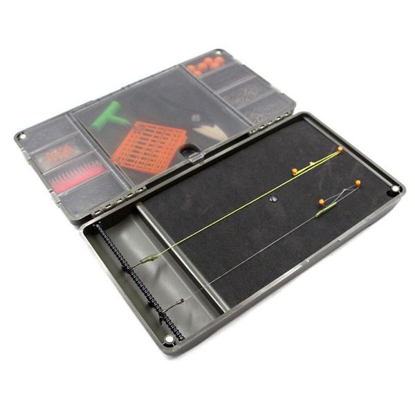 

fishing accessories rig board box terminal tackle system carp swivels hooks storage with 8 secure compartments for