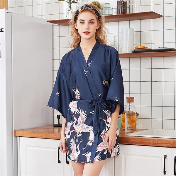 

fashion summer mini kimono womens sleepwears robe rayon bath gown yukata nightgown sleepwear sleepshirts pijama mujer size s 4xl, Black;red