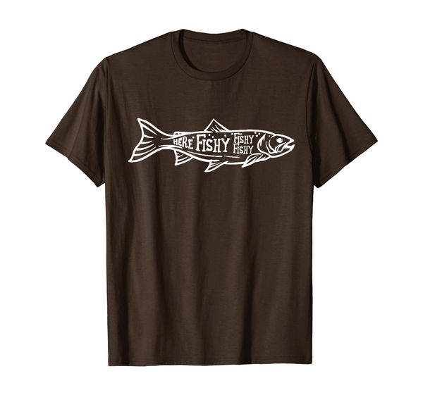 

funny fisherman gift, here fishy fishy fishy tee shirt, White;black