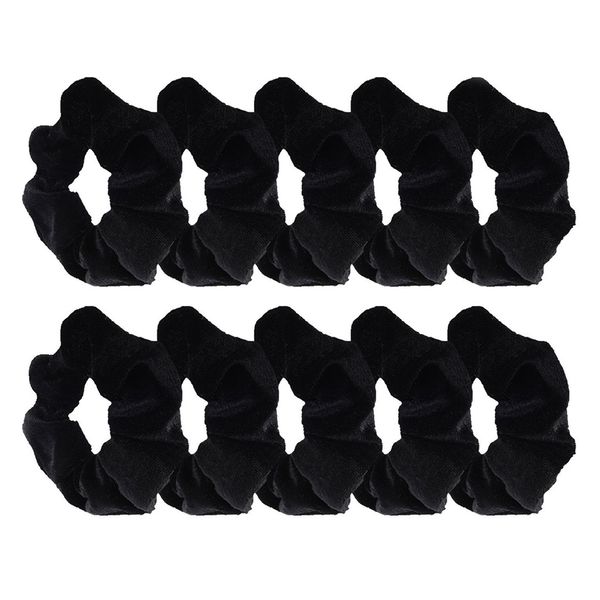 

10 pack black velvet scrunchie hair elastics hair bobbles hair bands