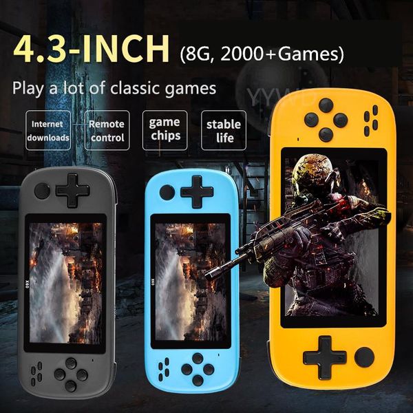 

portable game players 4.3 inch mini handheld retro video player console x60 kids support tv out for fc/gb/nes/sfc 8gb