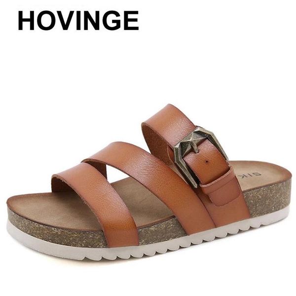 

sandals hovinge ladies casual plus size slippers women summer fashion thick bottom slope with non-slip wear beach women', Black