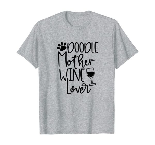 

doodle mom wine t shirt women dog golden doodle graphic tee, White;black