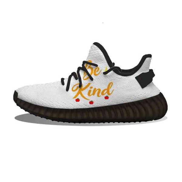 

diy customizedbe kind running shoes mesh printed mens womens trainers outdoor sports sneakers, Black;white