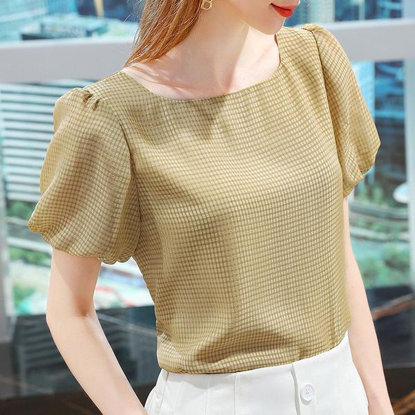 

women's t-shirt 2021summer women short sleeve solid color fashion trend o-neck female slim cut elegant ladies tee, White