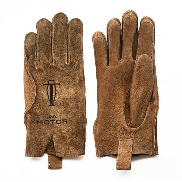 

autumn vintage brown frosted cowhide genuine leather gloves outdoor punk riding motorcycle non-slip men' nr68 211124, Blue;gray