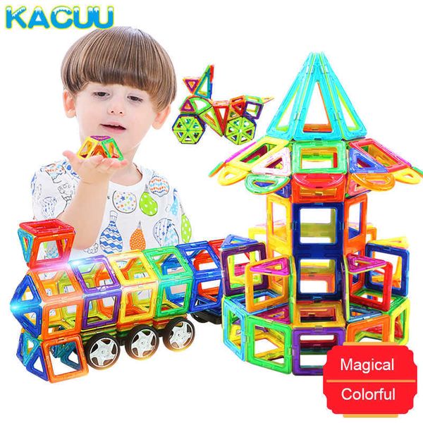 21-89pcs tamanho grande designer magnético conjunto de construção modelo de construção de brinquedo magnético blocos magnéticos brinquedos educativos para crianças q0723