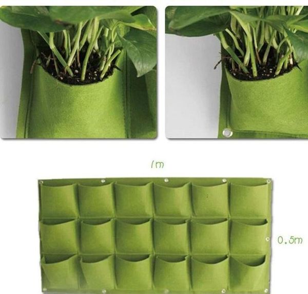 

planters & pots wall hanging planting bags 9/18/25/36/49/64 pockets grow bag planter vertical garden vegetable living home supplies