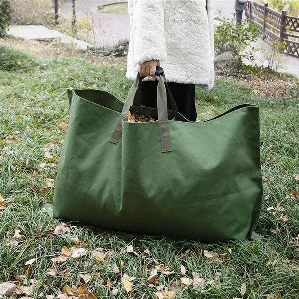 

storage bags 2 in 1 large capacity garden bag reusable leaf sack trash can foldable garbage waste collection container