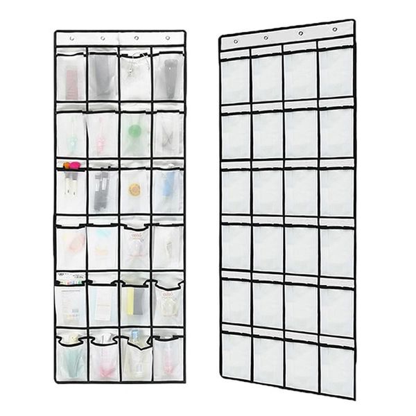 

home organizeer shoes hanging storage 24 pockets non-woven rack behind door nail organizers holder space saver