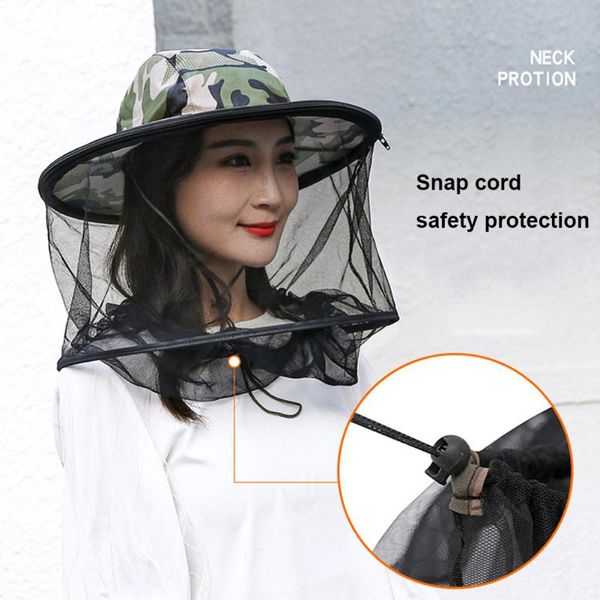 

outdoor hats camping anti mosquito bee insect mesh hat head face protector net cover travel equipment, Black;white