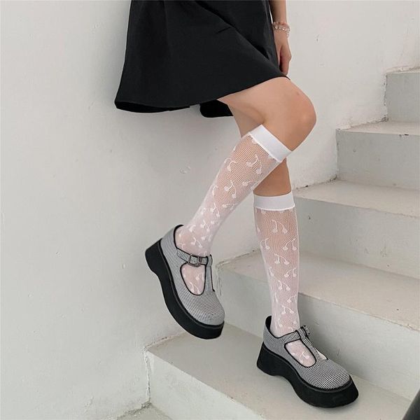 

men's socks 2021 maid lolita knee high cosplay costumes nylon lace loose anime cartoon girl gift female jk tube fishnet, Black