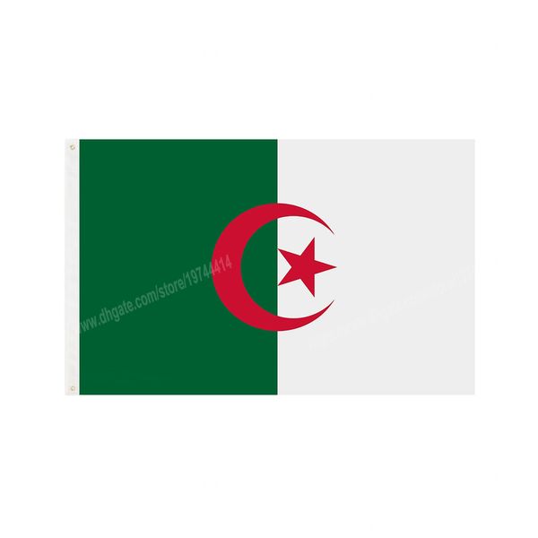 Bandiera dell'Algeria Bandiera nazionale in poliestere che vola 90 x 150 cm Bandiera da 3 * 5 piedi in tutto il mondo In tutto il mondo all'aperto può essere personalizzata