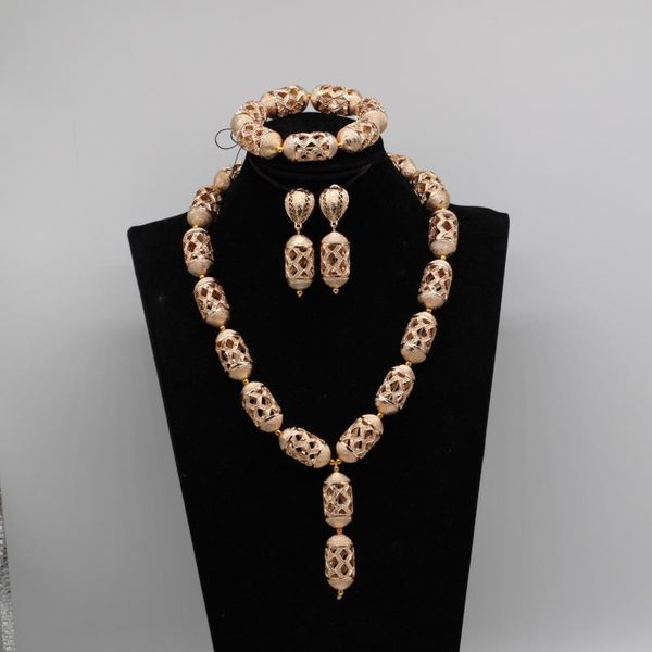 

earrings & necklace dubai gold jewelry set for women african wedding copper chunky pendant bridal gift 9 styles we247, Silver