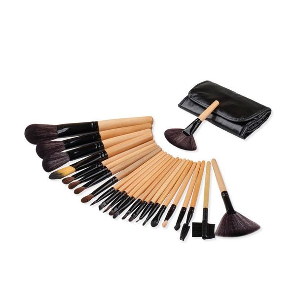 

makeup brushes 24pcs set kit with bag professional foundation contour brush eyebrow