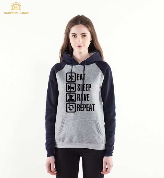 

women's hoodies & sweatshirts funny game eat sleep rave harajuku sweatshirt 2021 spring kawaii women raglan sleeve pink hooded brand pu, Black