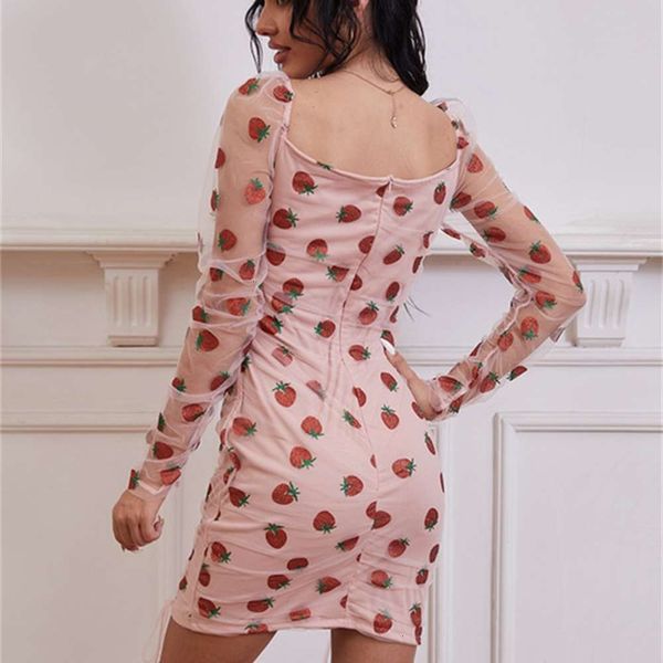 

long mini square collar pink strawberry women's mh sleeve french drs tight wrinkle skirt, Black;gray
