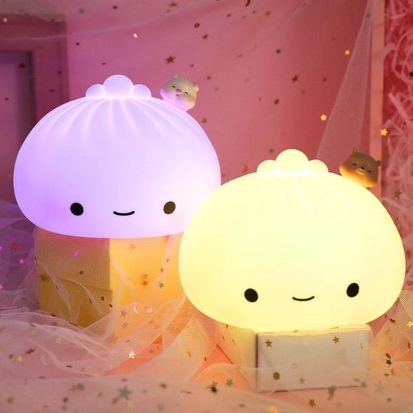 

night lights cute buns pat colorful soft light bedroom holiday home decoration christmas children animation gifts