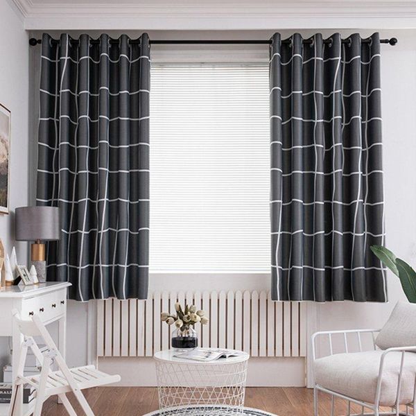 

2pcs 100*200cm wide*long banana leaf lattice shading curtain gray perforated room decoration