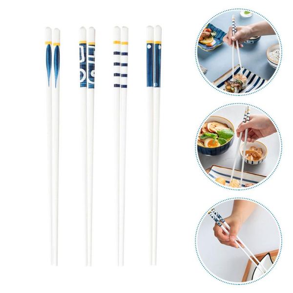 

chopsticks 8pcs hand-painted japanese ceramic family supplies (assorted color)