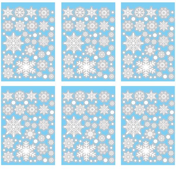 

christmas decorations decoration snowflake electrostatic sticker 6pcs portable reusable door window ornaments home decor