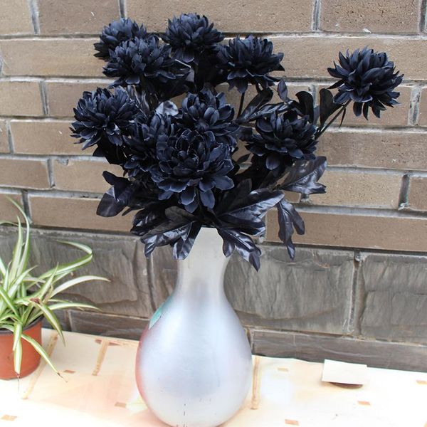 

model dahlia single stem home decoration black and white with pattern grade single stem halloween decorative wedding artific