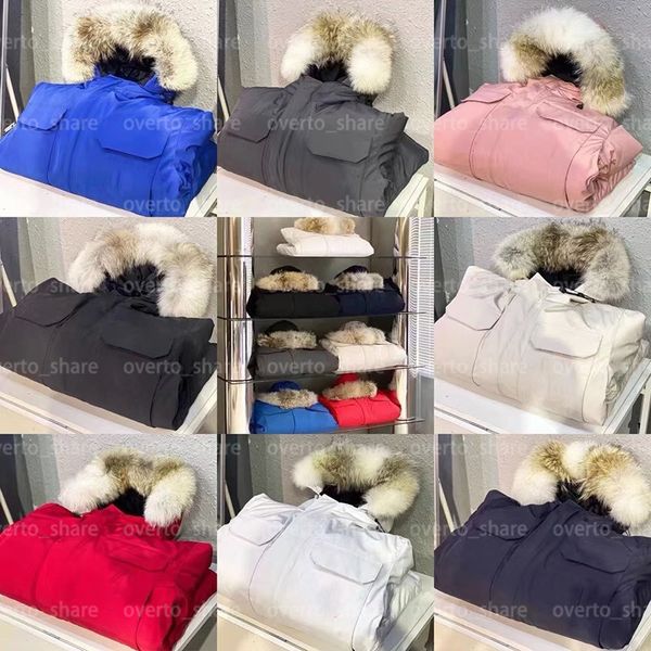

winter womens goose down jacket women fur canada reflective mens gooses parka canadas canadian ovo long sleeve coat gose warm thick pocket m, Black
