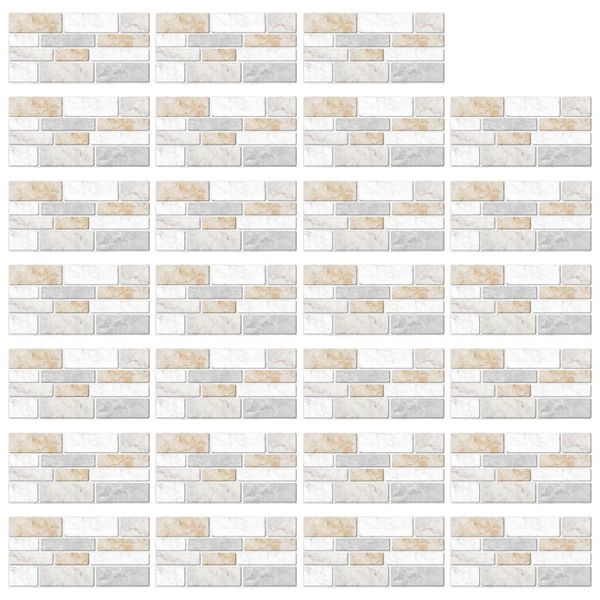 

27pcs imitation marble brick tile stickers diy self adhesive kitchen floor wall