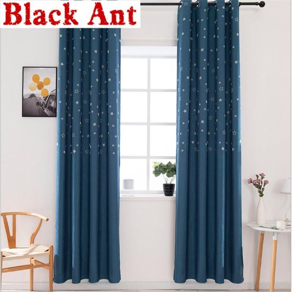 

curtain & drapes fluorescent star window for kids bedroom cartoon sheer fabric high shading treatment x-jd984#20