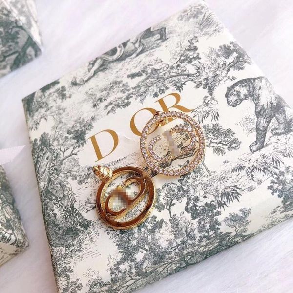 

925 silver needle letter inlaid stone full diamond earrings high version earrings female fine jewelry sale