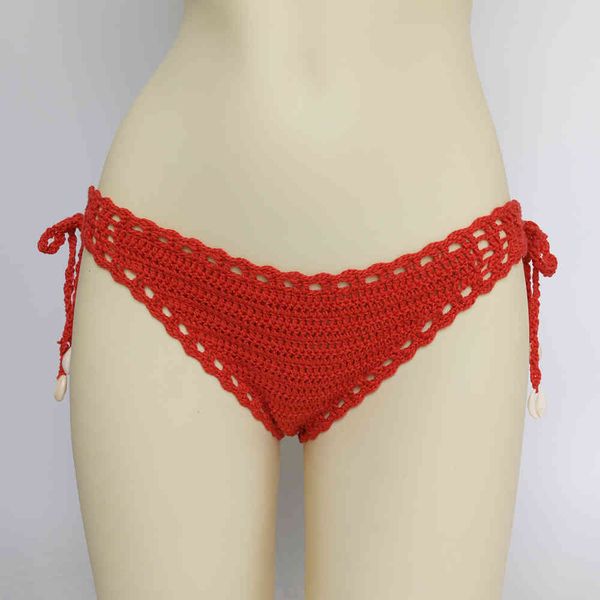 

sports bikini women's thong hand crocheted bottom low waist swimsuit