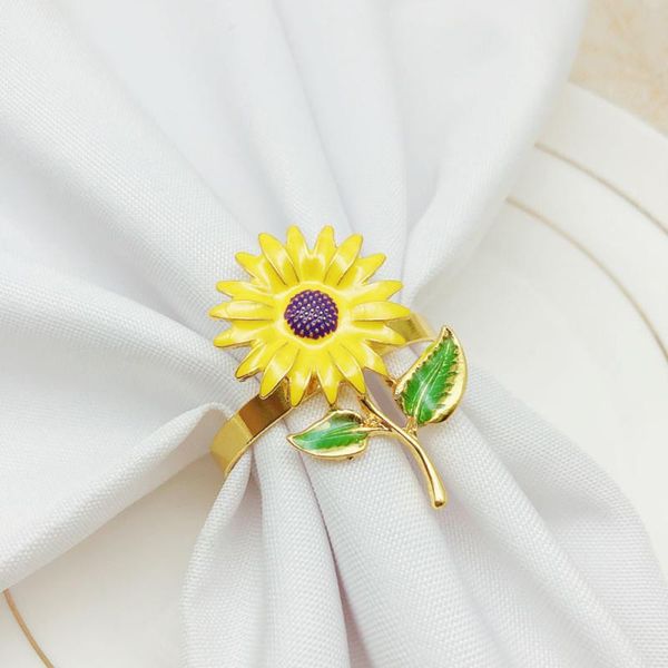 

napkin rings 4pcs/6pcs lucky flower pineapple sunflower ring wedding buckle dinner party supplies