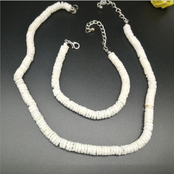

2021 new creative explosive broken shell necklace women bracelet set european and american shell necklaces wholesale, Silver