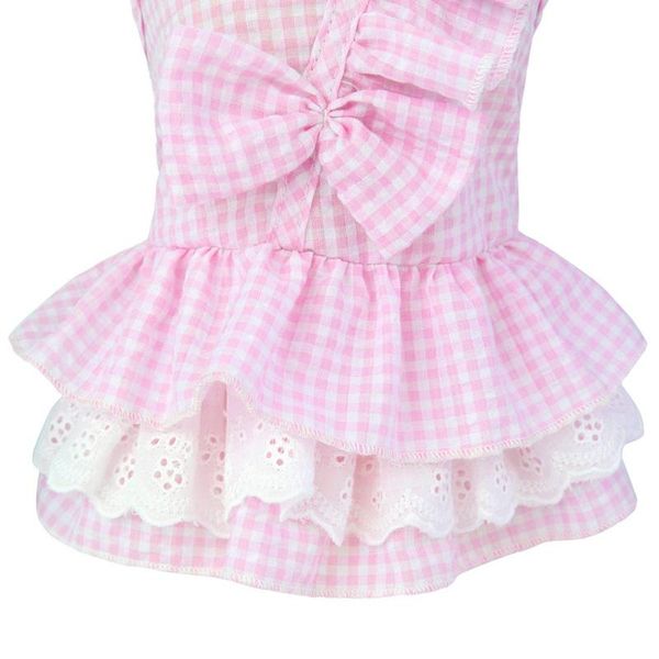

dog apparel pet dress cotton bow princess style breathable skirt puppy summer clothing costume.