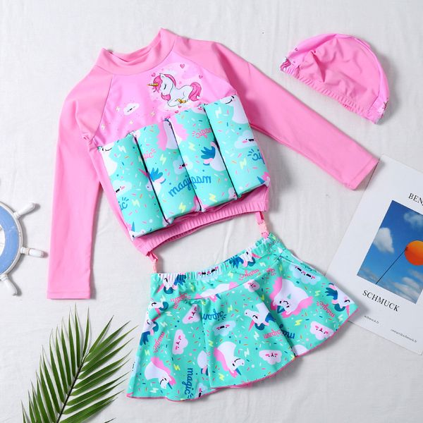 

small new korean children's and floating swimsuit for medium sized girls, White;black