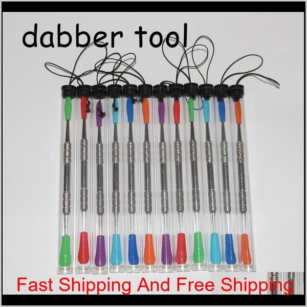 

120mm wax carving dab tool with plastic tube package stainless steel wax dabber tools sile tip en qylkkk lipper