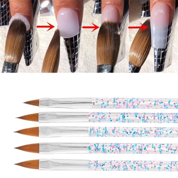 

nail art kits 5pcs brush liquid powder painting crystal handle acrylic uv gel carving drawing pen manicure extension tool