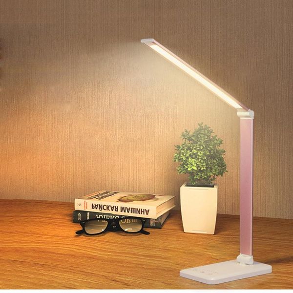 

stepless dimming reading light touch switch led desk lamp dc 5v usb charging port timing desk lamp foldable and rotating
