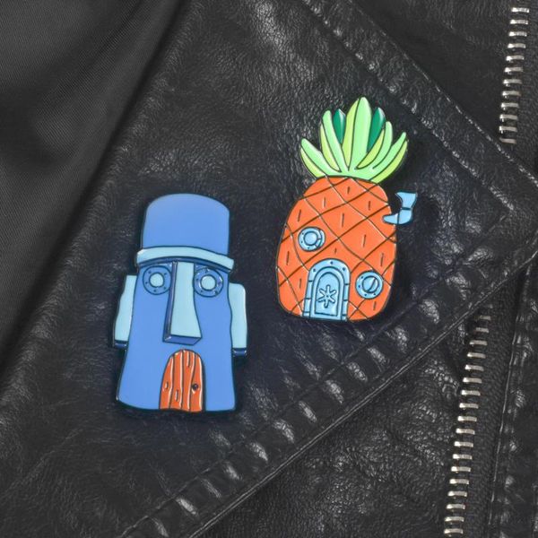 

pins, brooches yellow sponge pin funny cute enamel pins and clothes jackets bag lapel badge jewelry 90s gift, Gray