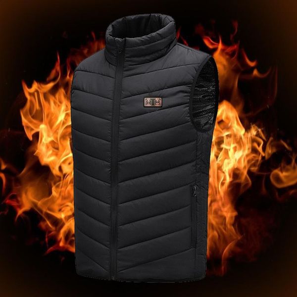 

women's vests heating vest smart usb11 piece graphene cotton coat zipper black blue outwear coats, Black;white