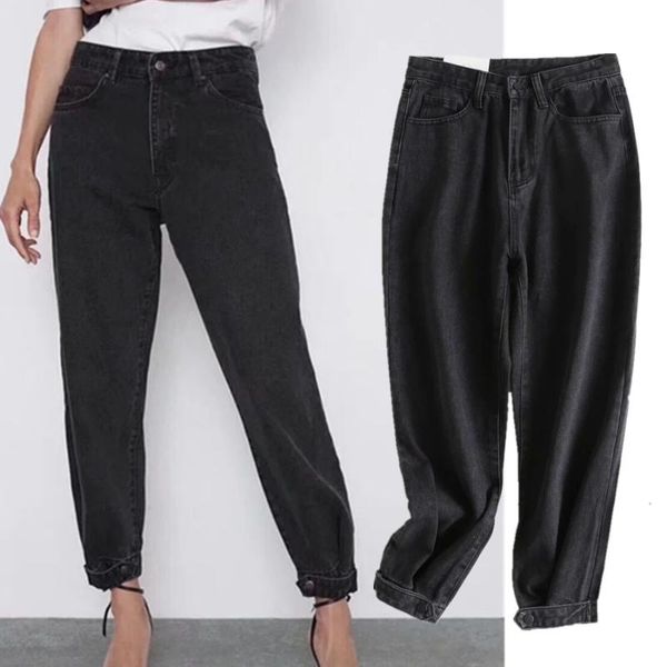 

women's jeans jenny&dave woman enlgand high street vintage washed harem waist loose denim pants boyfriend jean for women, Blue