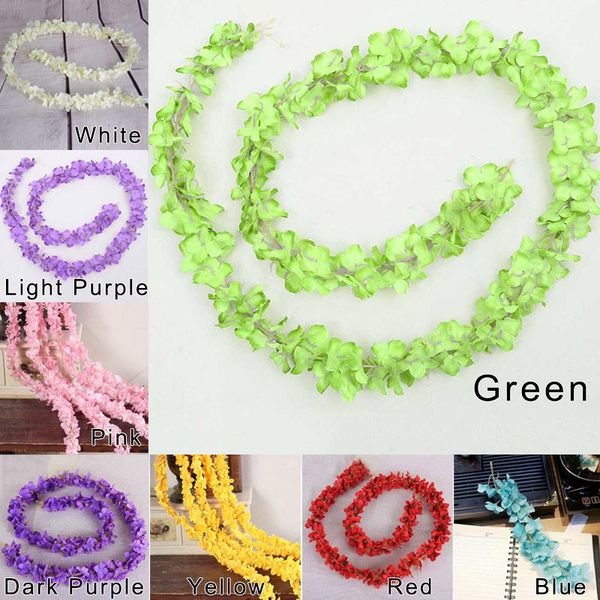 

decorative flowers & wreaths 10 pcs rattan strip wisteria artificial flower vine for wedding diy craft home party kids room decoration toer8