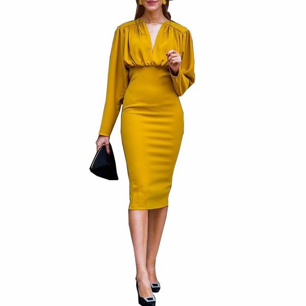 

casual dresses lacing up back lace hem long sleeves yellow dress, Black;gray