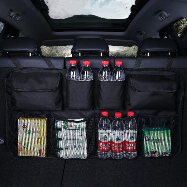 

car organizer universal trunk back seat bag suv net mesh storage stowing folding pockets travel trash automobile bags