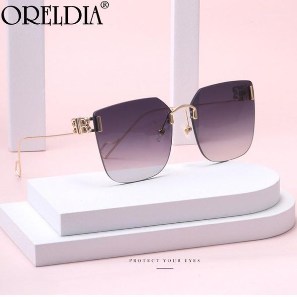 

fashion square rimless sunglasses 2021 women men oversized luxury shades glasses ladies brand designer metal frame eyewear uv400, White;black