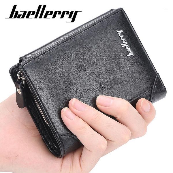 

three fold men's short wallet bifold card holders for men casual portable coin purse pu leather male cash clutch bag wallets1, Red;black